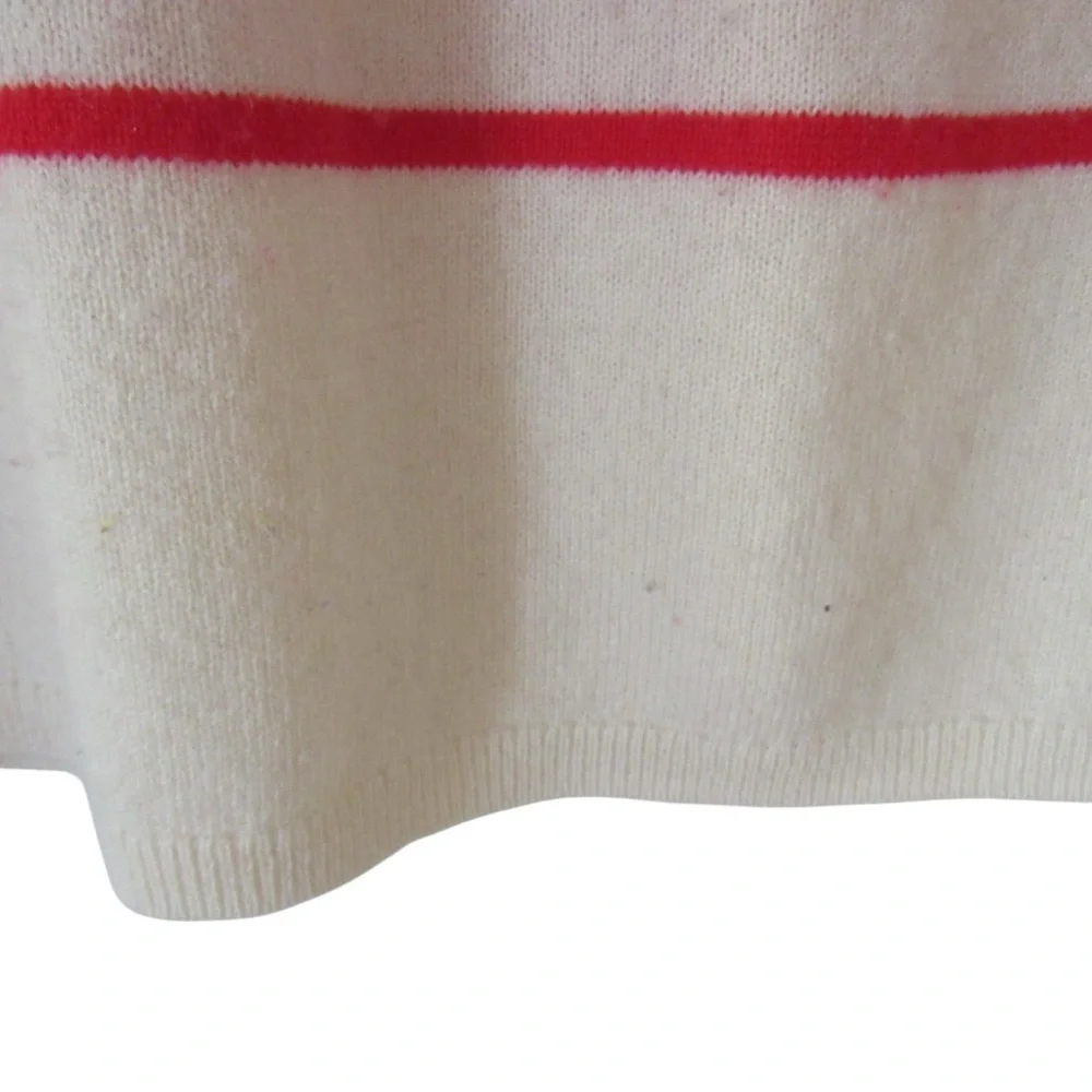 Vineyard Vines Cream Red Striped Sweater XS Wool Cashmere Nautical Knit Pullover - Picture 5 of 9